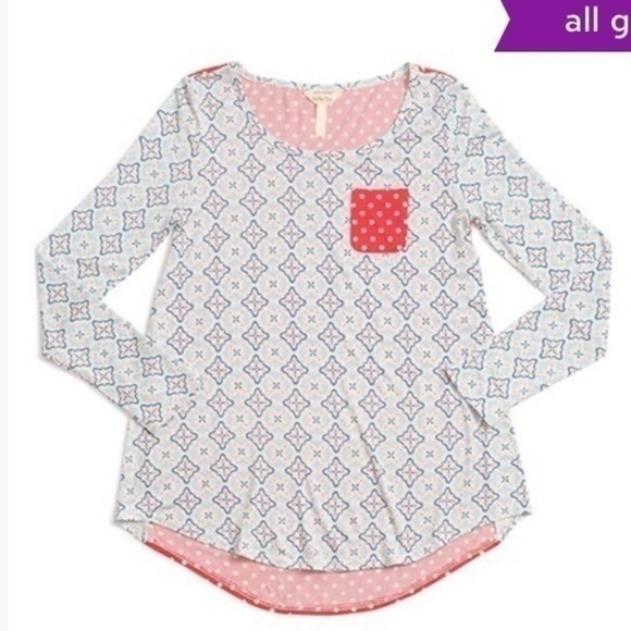 Matilda Jane Blue Diamond Geometric Catch a Dream Pajama Top - Women XS - Picture 2 of 10